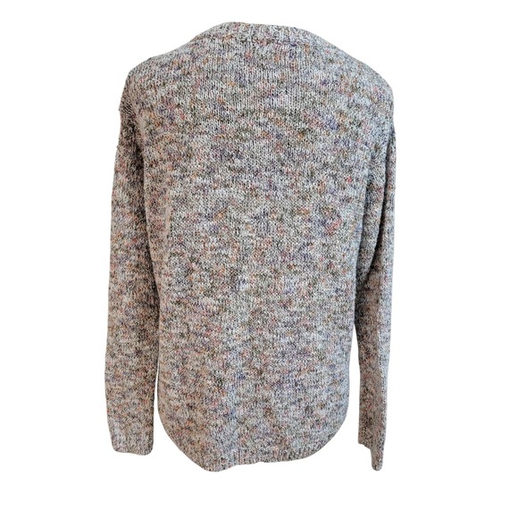 Lou & Grey Loft XS Confetti Knit Sweater Gray Lavender Marled Speckled Pullover - Picture 5 of 10